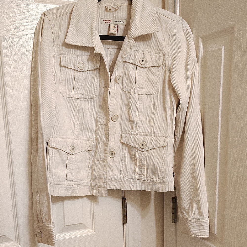 Abercrombie & Fitch Cream Utility Jacket for Women
